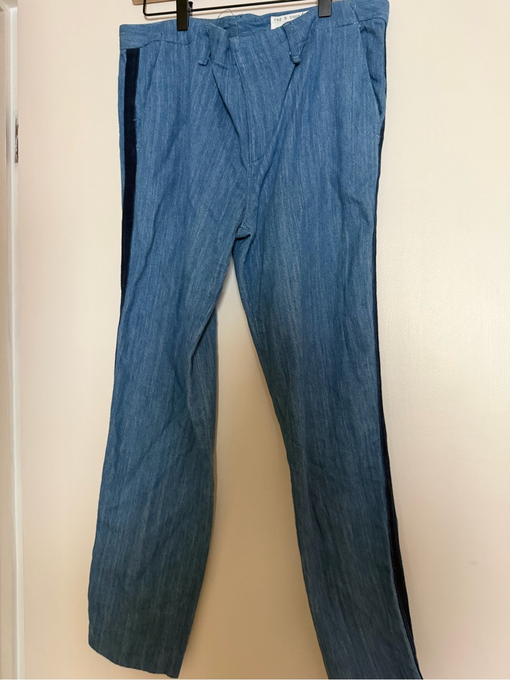 rag & bone Blue Bootcut Jeans with Side Stripe